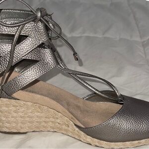Vionic Metallic Espadrille Wedges